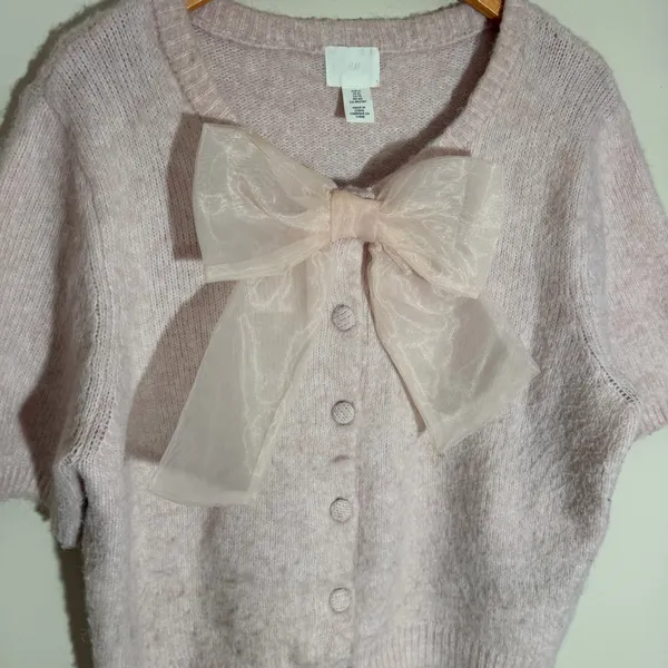 H&M Bow Detail Knit Cardigan Sweater Cottagecore - Image 5