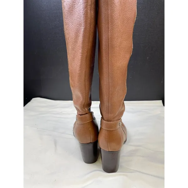 Franco Sarto Womens Brown Pebbled Leather Heeled Boots Size 8M SKU 6723 - Image 6