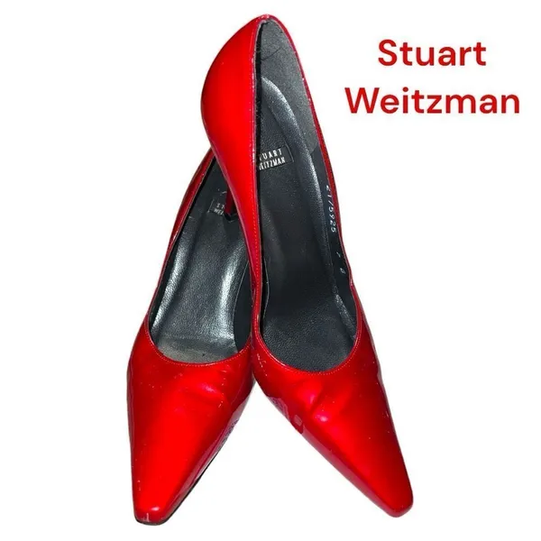 Stuart Weitzman luxury beautiful candy apple red heels! - Image 3
