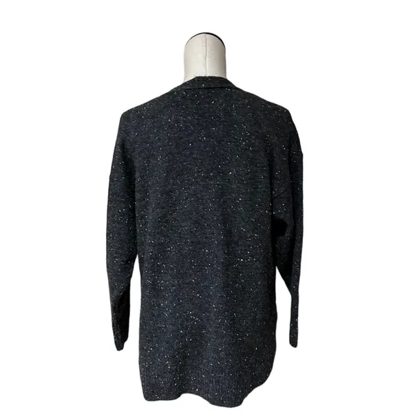 Nwot Zara Wool / Alpaca Blend Rib Trim Knit Long Cardigan Gray Small - Image 11