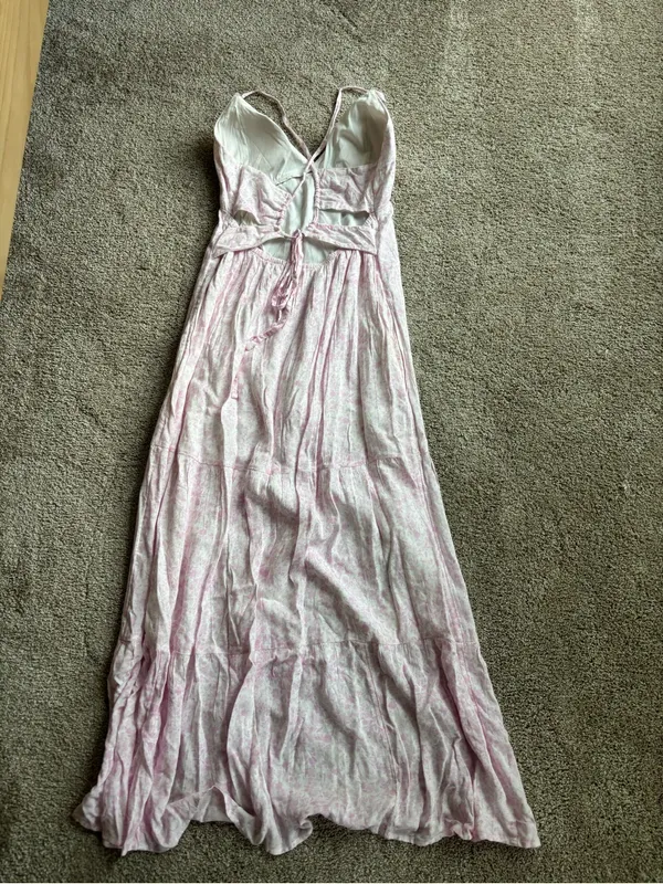 Hollister Pink and White Maxi Dress - Image 3