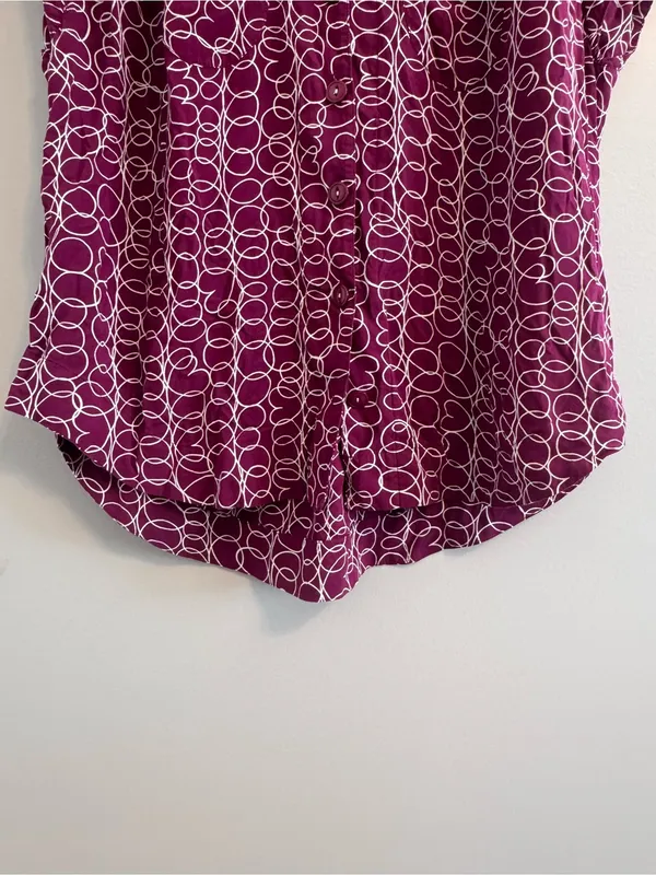 Maeve Anthropologie XS Abstract Print Button Front Blouse Top - Image 4