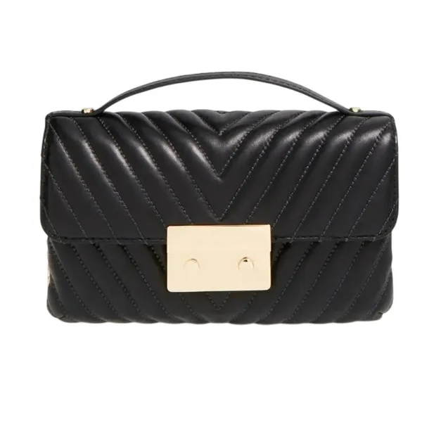 MICHAEL KORS Quilted Leather Sloan Chain Crossbody HandBag Black Clasic Elegant - Image 2