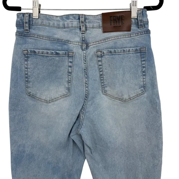 Frye Straight Leg Jeans Women 28 Light Blue High Rise Denim Classic Minimalist - Image 6