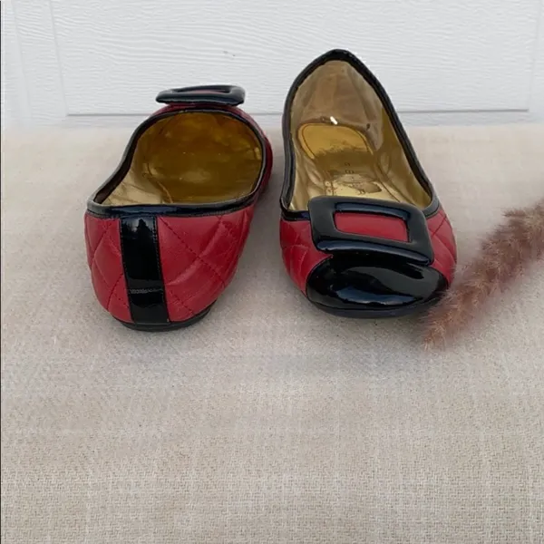 Marc Fisher Red& Black Leather Flats - Image 2