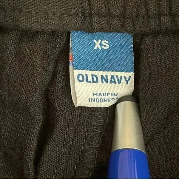 Old Navy Black Y2K Drawstring High Waisted Textured Soft Wide Leg Cozy Pants S - Image 6