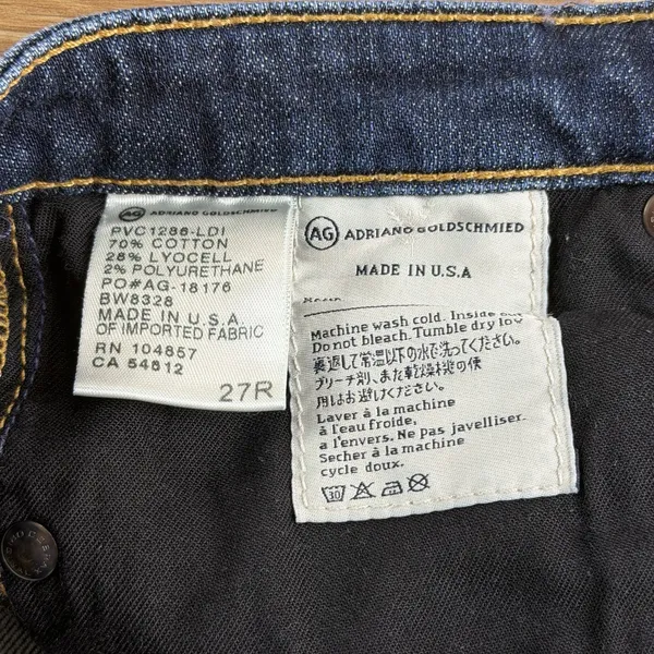 AG Adriano Goldschmied Stevie Jeans Women's 27R Low Rise Slim Straight Made USA - Image 7