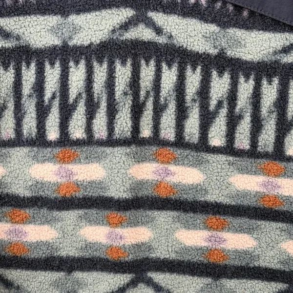 Patagonia Fleece Pullover Synchilla Snap-T Women L Blue Geometric Aztec Pocket - Image 13