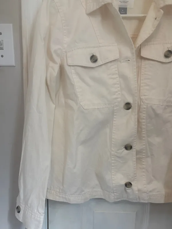 Old Navy Twill Swing Utility Jacket in Cream - Image 5
