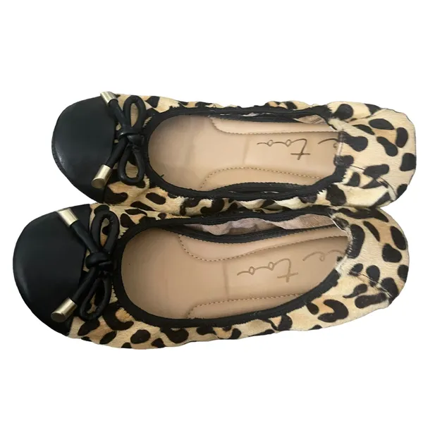 Me Too Women's Size 6 Cheetah Leather‎ Upper Ballerina Flats - Image 4
