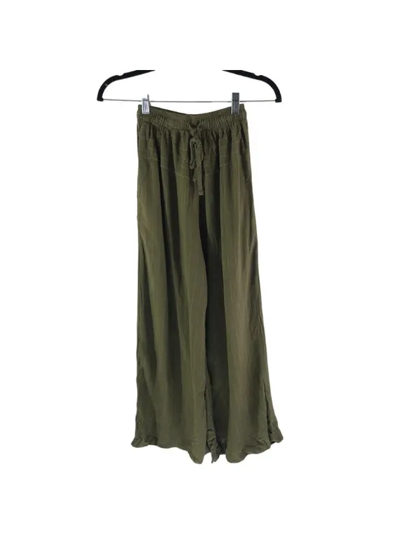 Storets Olive Green Two-Piece Set Sleeveless Crop Top & Wide-Leg Pants Size S/M - Image 2