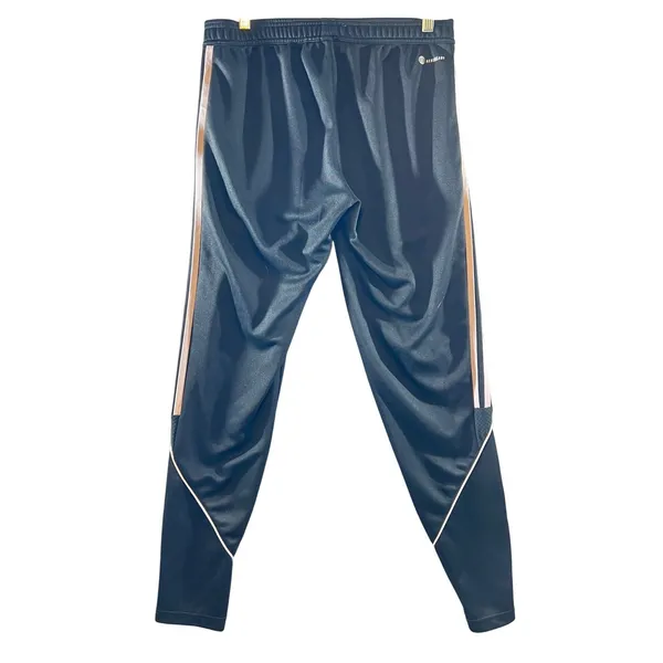 697 Adidas Tiro Pink‎ Stripe Athletic Tapered Track Pants Black Womens Medium - Image 2