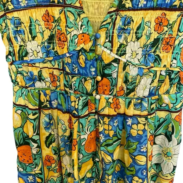 Anthropologie Peregrine Flutter Sleeve Maxi Dress In Fruit Motif XS - Image 6