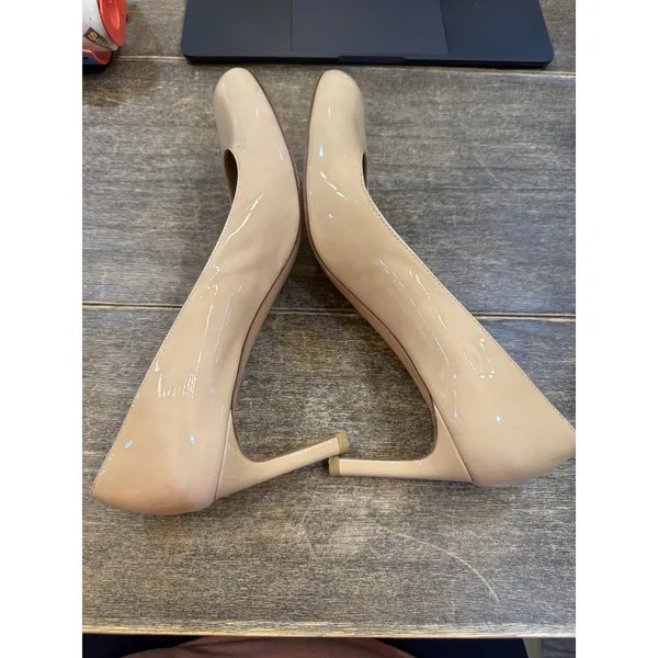 Stuart Weitzman Women's Nude Patent Leather Pumps Heels Size 7.5 N - Image 6