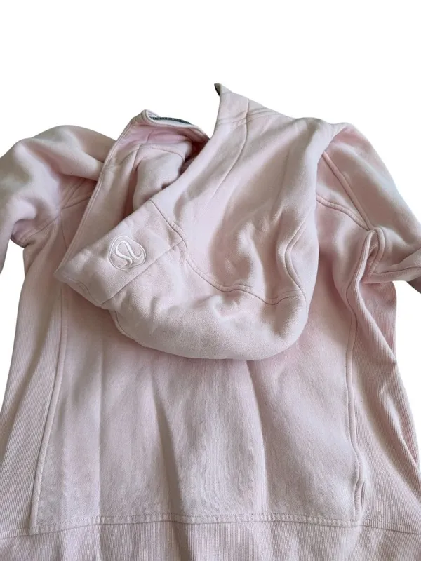 LULULEMON Pink Crop Hooded Zip Sweatshirt Size 8 - Image 7