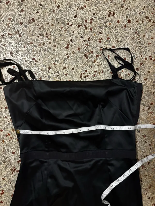 Dolce & Gabbana black satin cocktail dress size 46 - Image 8