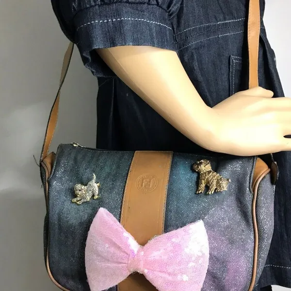 Fendi Vintage Bag Customized w/ Bow and Dog - Image 3