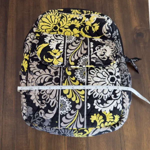 Vera Bradley Backpack Retired Baroque Yellow‎ Black Quilted Cotton Bag - Image 12