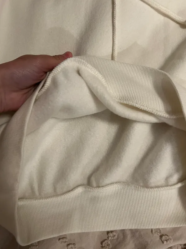 White Cropped Hoodie Size XS - Image 4