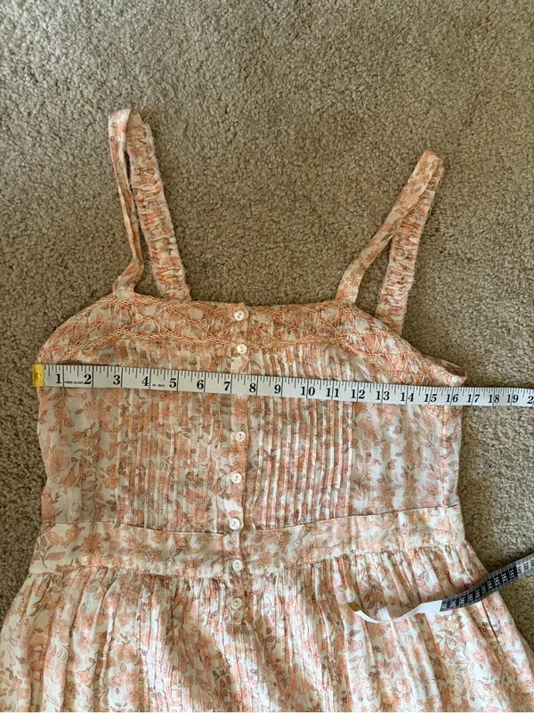Loveshackfancy bohemian fairy girly Tove Sleeveless Floral Midi Dress size 10 - Image 11