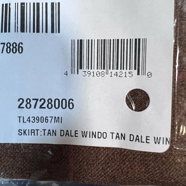 Nordstrom Leith Womens Tan Dale‎ Windowpane Check Plaid Mini Pencil Skirt Brown Size S - Image 9