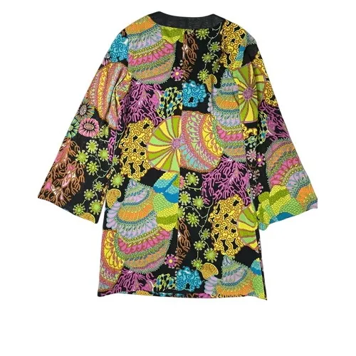 Trina Turk Floral Colorful Silk Black Tunic Dress 4 Colorful‎ Tropical Designer - Image 8