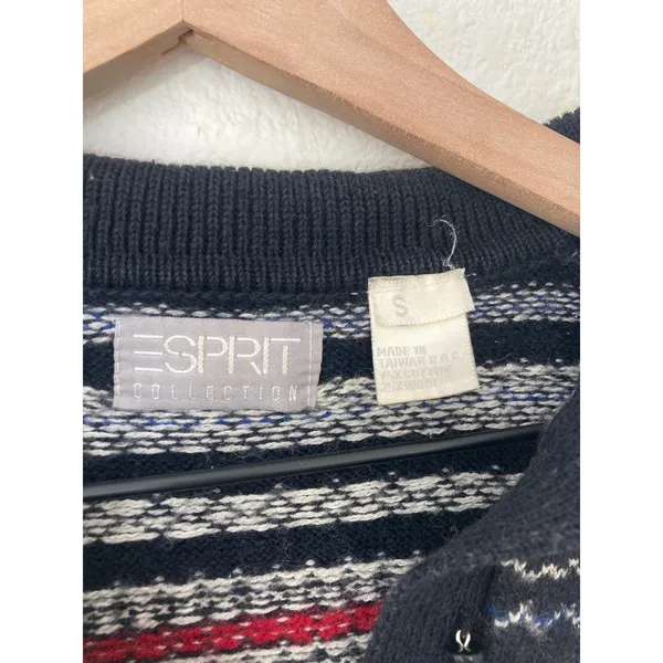 Vintage 90's Esprit Fair Isle Wool Cotton Nordic Indie Grandmacore Sweater Small - Image 2