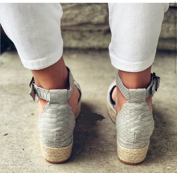 Snake Skin Texture Scalloped Espadrille - Image 3