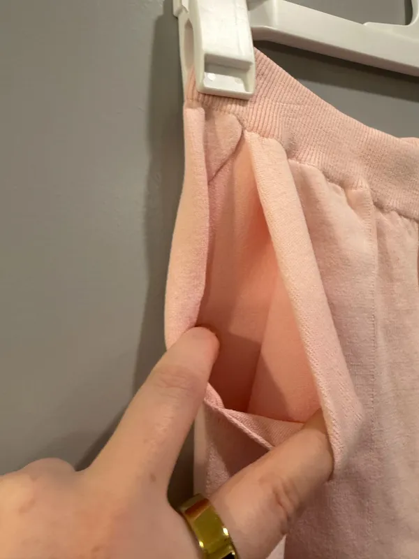 Anselmi Drawstring Waist Knit Pants With Italian Hem Light Pink - Image 7