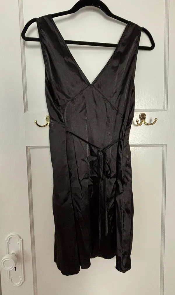 Black Satin Dress - Image 2
