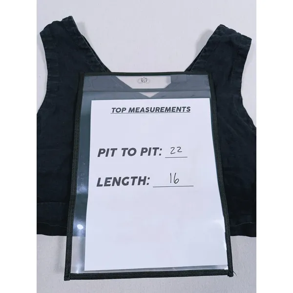 Turn Black Womens Linen Relaxed Crop Top XXL Black Minimal Organic Earthy Indie - Image 8