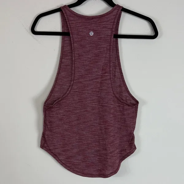 lululemon Sweat Date‎ in Heather Burgundy Racerback Tank Top Size 6 - Image 2