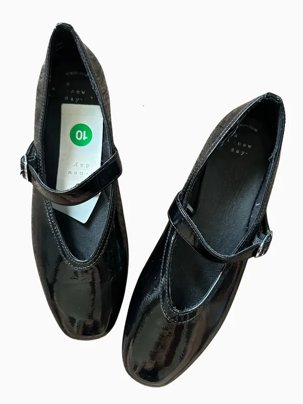 NWT A New Day Black Patent Mary Jane Flats Size 10 - Image 7