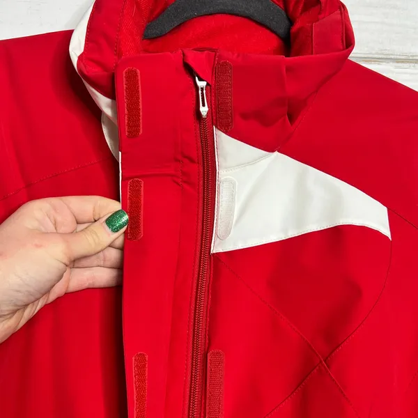 Spyder Amp Winter Ski Jacket Red White Women's Size 12 - Image 11