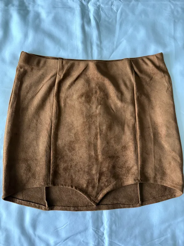 Bear Dance Brown Faux Suede Mini Skirt - Image 2