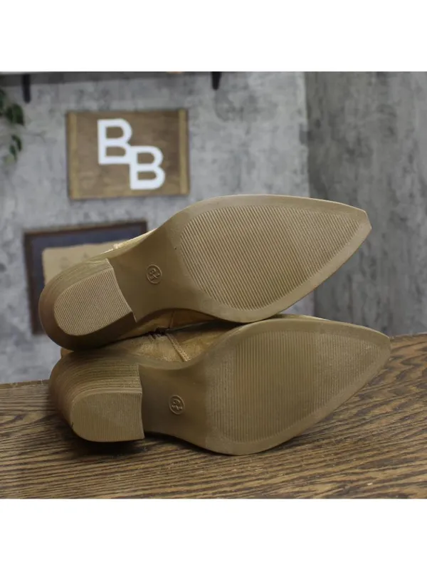 Universal Thread Dallas Ankle Western Bootie Block Heel 94463122 Tan Brown 6.5M - Image 5