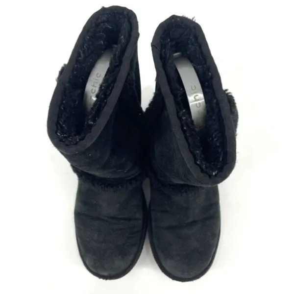 UGG Women's Water Resistant Suede Pull-On Fur‎ Carter Winter Boots Black Size 5 - Image 2