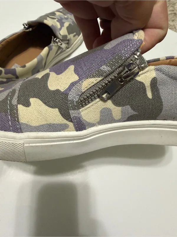 Dolce Vita Camouflage Slip-On zip side Sneakers Purple Gray women’s Size 7 camo - Image 10
