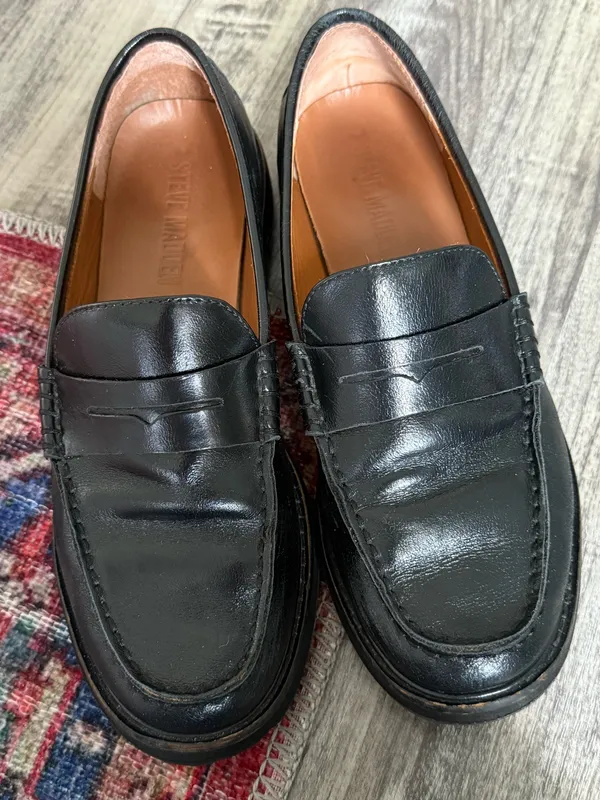 Steve Madden Black Loafers Leather - Image 12