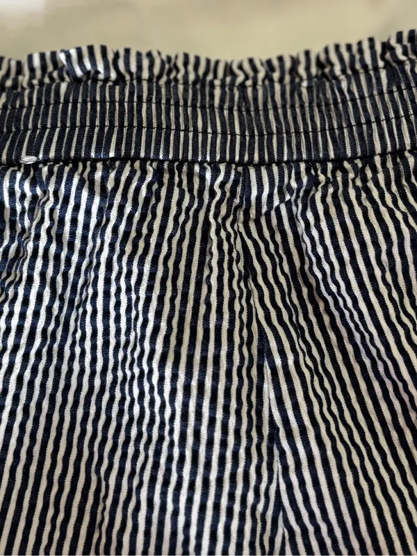 Anne Klein Blue White Seersucker Striped Pants Trousers-M - Image 5