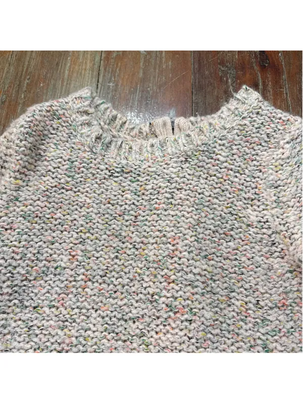 Ruby Moon Chunky Knit Speckled Sweater Tunic Wool Blend Back Zip Medium - Image 2