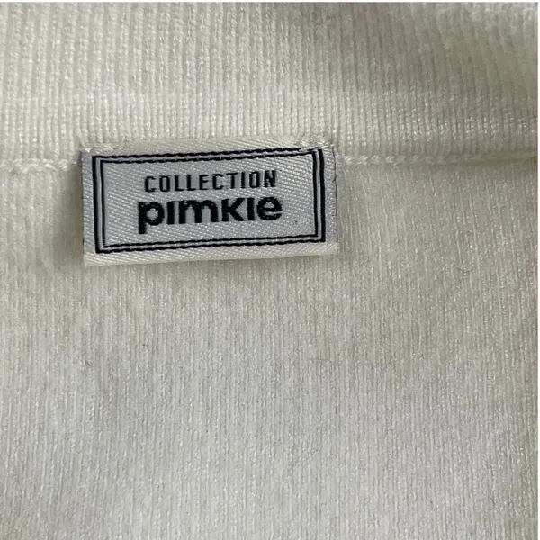 Pimkie Collection Striped Collared Knit Sweater Womens Size‎ S Cream Navy - Image 4
