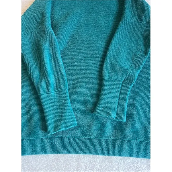 Free People Ottoman Slouchy Tunic Sweater Size S Teal Oversized Mock Neck - Image 5