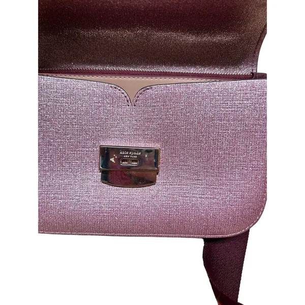 Kate‎ Spade Buddie Glitter Striped Leather Medium Pink Shoulder Bag - Image 4