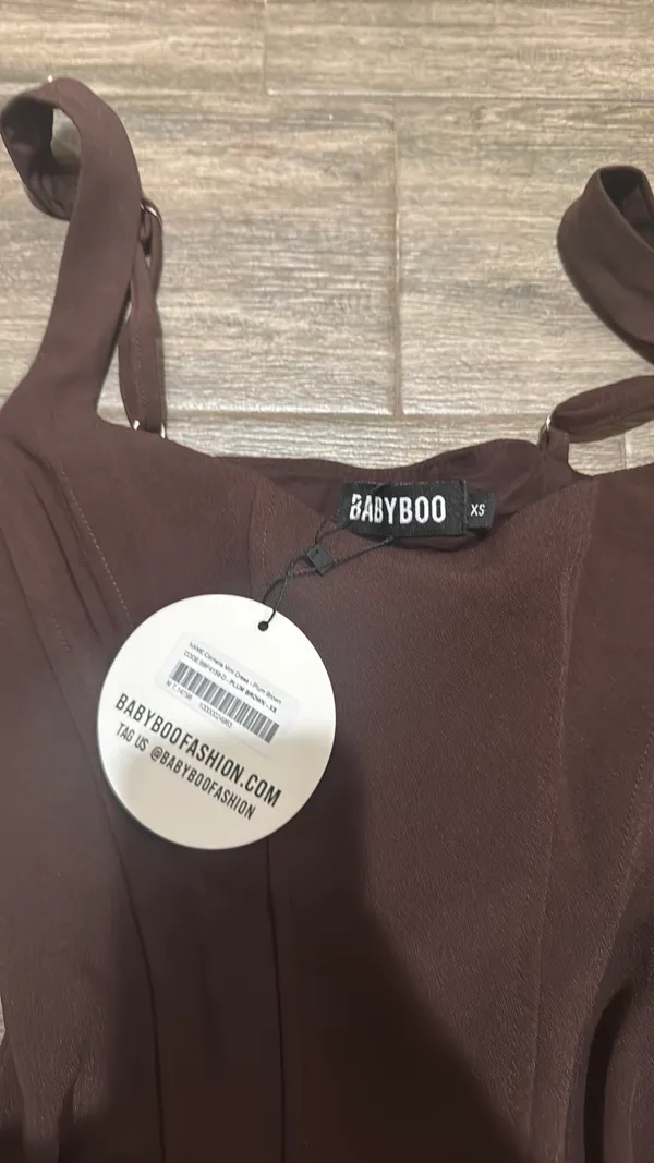 Babyboo Cornelia Mini Dress Brown - Image 3