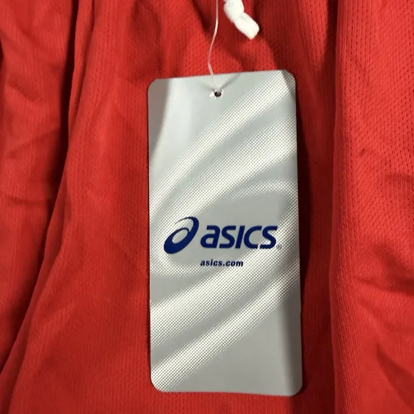 Asics Medley Running Shorts Womens Small Red Drawstring Liner TF754-2301 NWT - Image 2