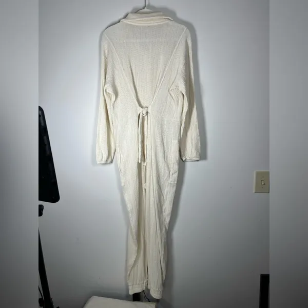 Free People Beach Calico One-Piece Button Front Jumpsuit Sz M - Image 10