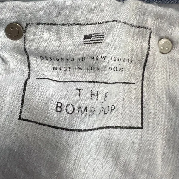 AYR The Bomb Pop Jeans 31 High Rise Straight Leg Raw Hem Medium Wash - Image 9