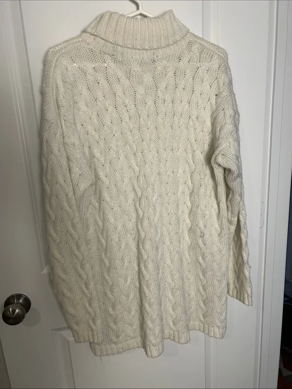 Karen Scott Cream Cable Knit Turtleneck - Image 6