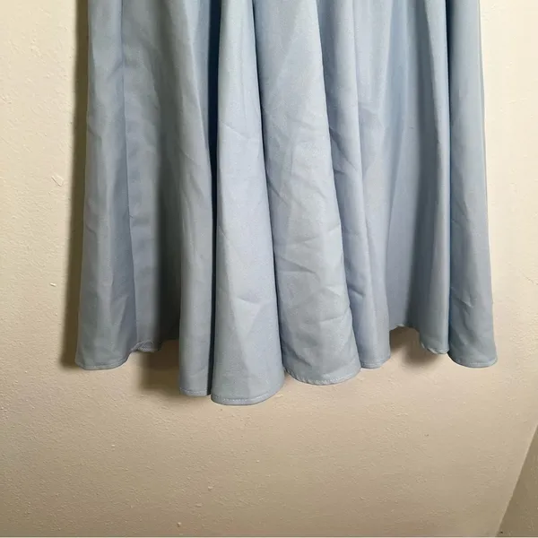 Pleated A-Line Skirt Light‎ Blue Swing Flowy F - Image 7